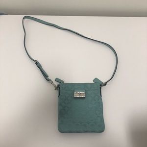 Turquoise Coach crossbody